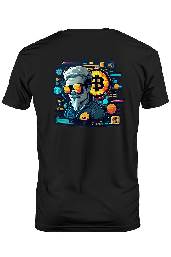 StoryGift Romania-Tricou bărbătesc Hacker cu ochelari Bitcoin, simbol Bitcoin, monedă virtuală, criptomonedă, dragoste Stg 1