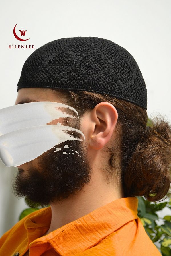 Bilenler-Men's Knitted Skullcap |   Breathable Standard Size Skullcap Ideal for Hajj and Umrah 1