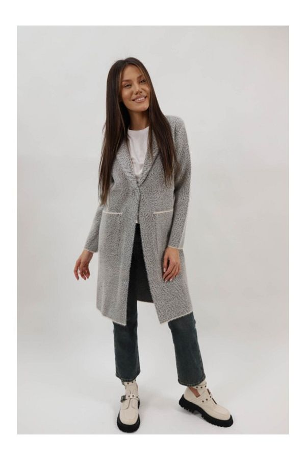 Lamiar-LONG COAT WITH POCKET UNLINED CLOSURE WITH ONE BUTTON UNIQUE WAIST Black 1
