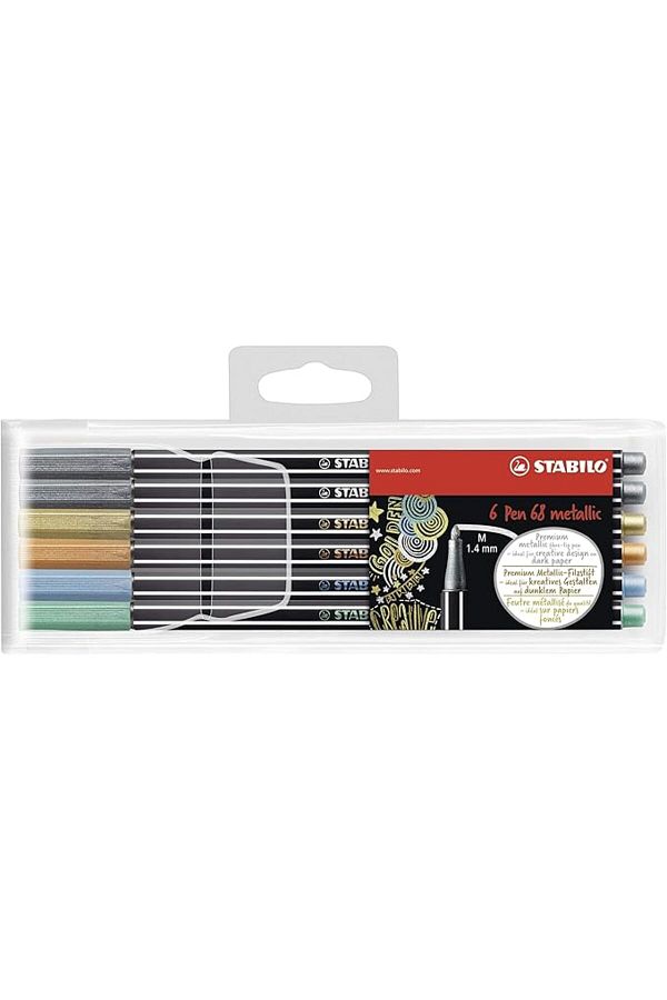 Stabilo-Pen 68 Metallic 6 Strap Pack 1