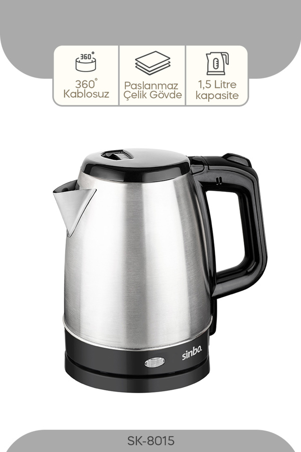Sinbo-Sk-8015 Wireless Water Heater Stainless Steel Kettle* 8 Pcs 1