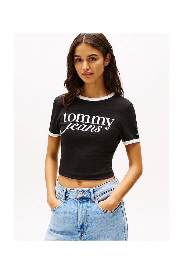 Tommy Hilfiger-Tričko TJW SLIM SH SCRIPT RINGR TEE EXT 1
