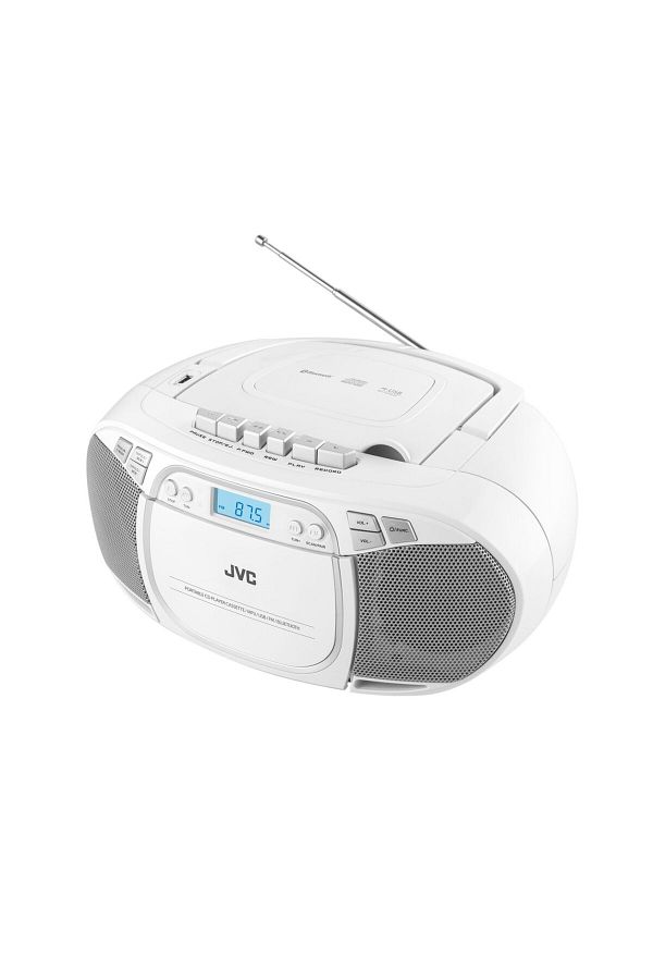 JVC-Radio With Cassette And CD Player RC-E451W, 2 X 1.6 W RMS, FM, Bluetooth, USB, Mp3, Aux In, White 1