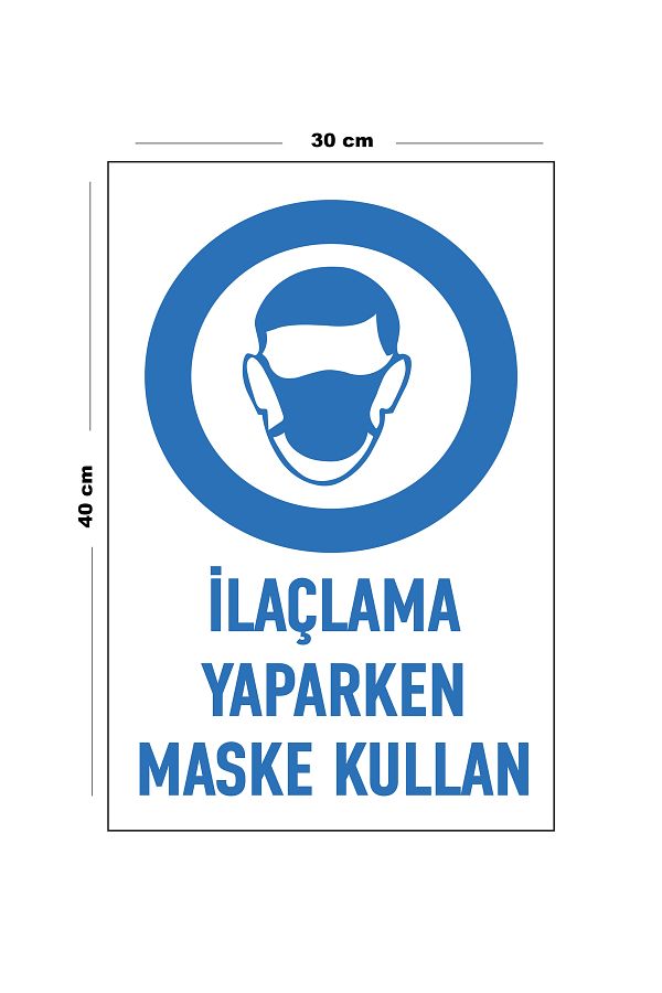 Lucena-Metal While Spraying Use Mask 30cm X 40cm A3 Size Warning Sign Directional Signboard 1