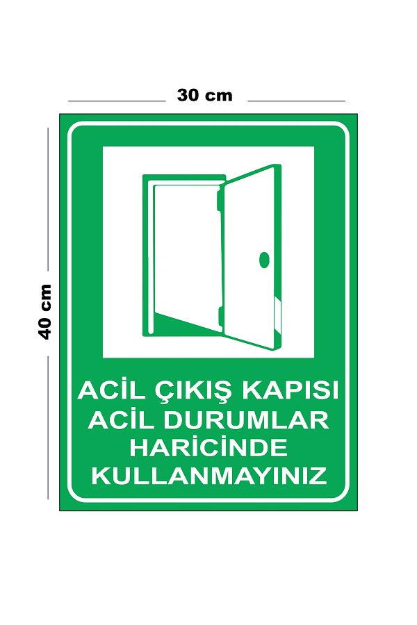 Lucena-Metal Emergency Exit Door Not to Use in Emergencies Outside 30cm X 40cm A3 Size Warning 1