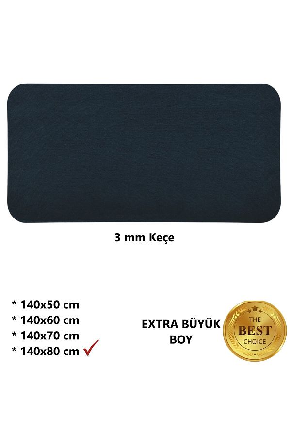Next Craft-Black Mouse Pad XXL Extra Large Size 3mm Felt Table Top Protective Mat 1