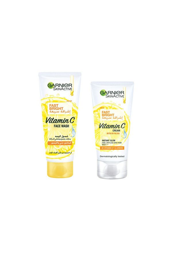 Garnier-SKIN ACTIVE FAST BRIGHT VIT C FACE WASH 100 ML + SKIN ACTIVE FAST FAIRNESS DAY CREAM 50 ML 1