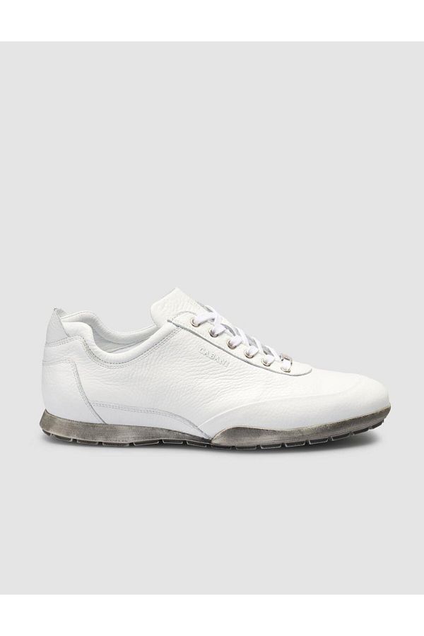 Cabani-100% Genuine Leather White Lace-Up Men's Casual Shoes 1