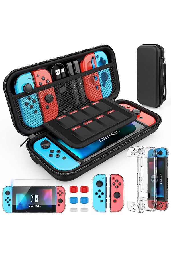 Choice-Black For Switch Case Compatible With Nintendo Switch, 9 In 1 Accessories Kit With Carrying Case, Do 1