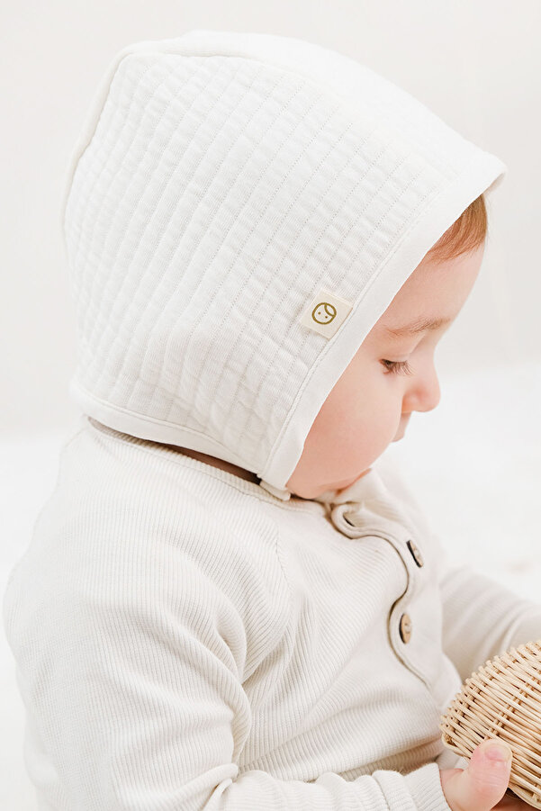 Little Gusto Kapitone Ekru İngiliz Bebek Şapka