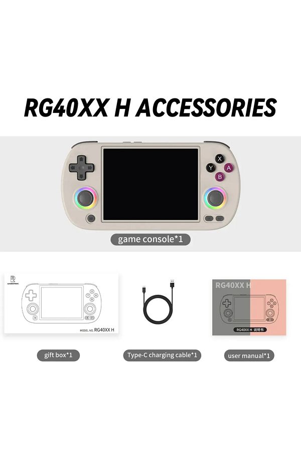Choice-64G(5K Games) Grey ANBERNIC RG40XX H Handheld Game Console 4'' Screen Linux System Joystick RGB Ligh 1