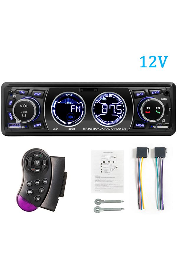 Choice-12V With FK Hippcron Car Radio 1din Stereo MP3 Player Audio Bluetooth FM Receiver Dual USB Support A 1
