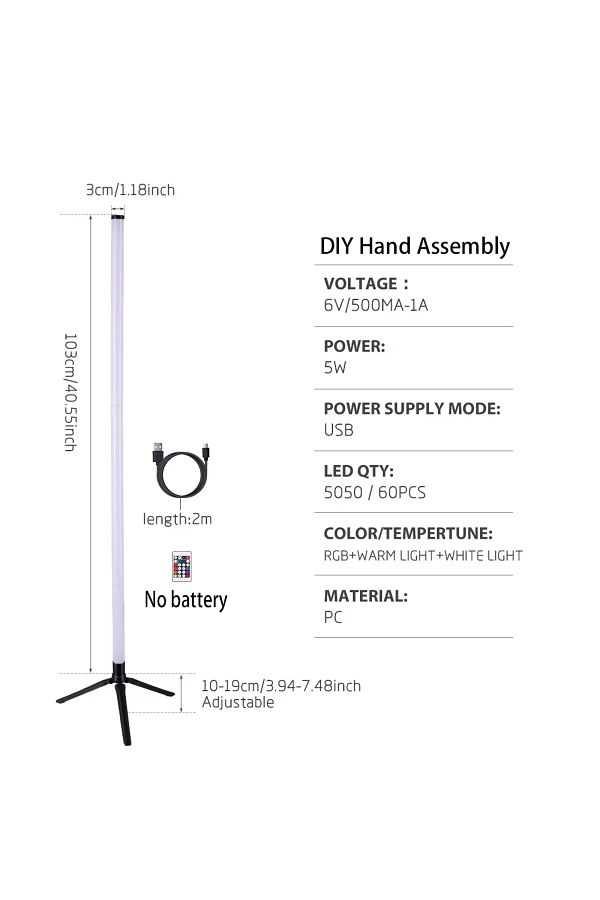 IWP-Remote control DIY 3 Section RGB LED Floor Lamp Remote APP Control Music Sync Corner Mood Lighting S 1