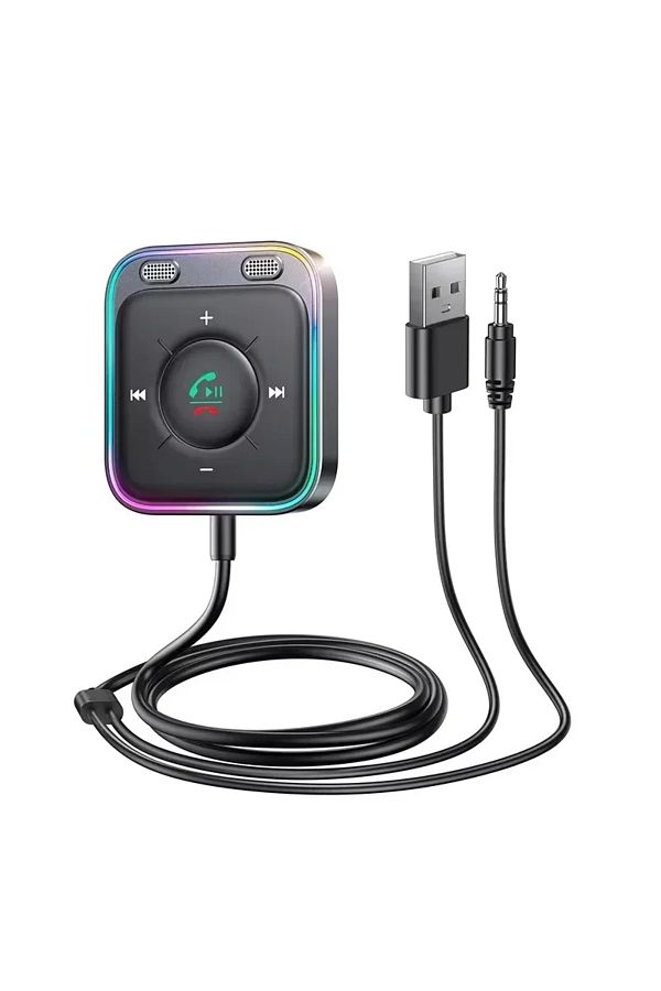 Vikefon-black VIKEFON Bluetooth 5.4 Car Adapter With Dual Mics Noise Cancellation AUX Bluetooth Wireless Rec 1