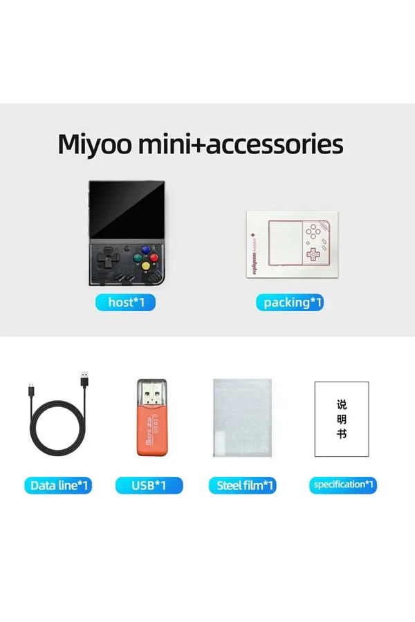 MIYOO-128gb Black Mini Plus Portable Retro Handheld Game Console V2 Mini 3.5inch Ips Screen B 1