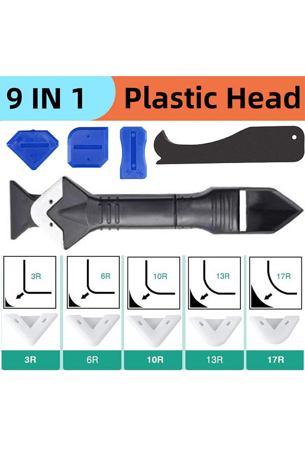 Choice-9IN1 Plastic Head Silicone Scraper Sealant Smooth Remover Tool Set 9 In 1 Floor Caulk Finisher Grout 1