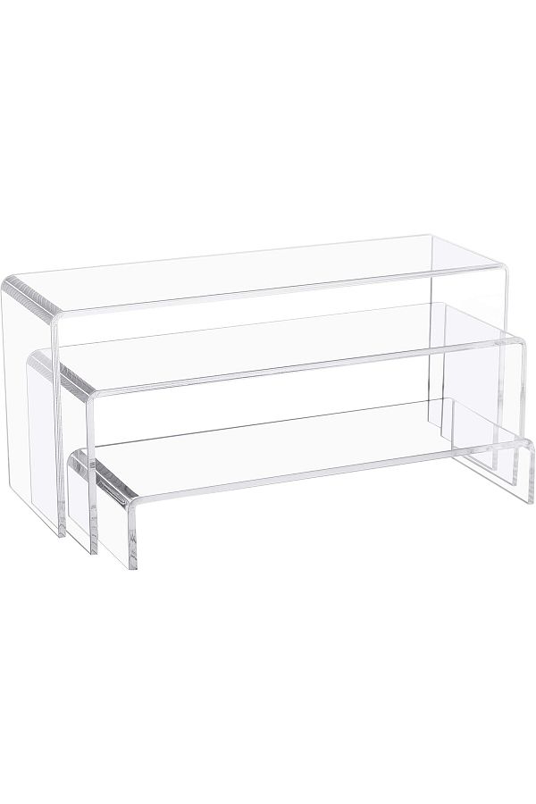 Generic-3 PC Large Clear Acrylic Riser Set, Acrylic Display Risers Shelf for Food Display,10 x 3.9 x 3.9 in 1