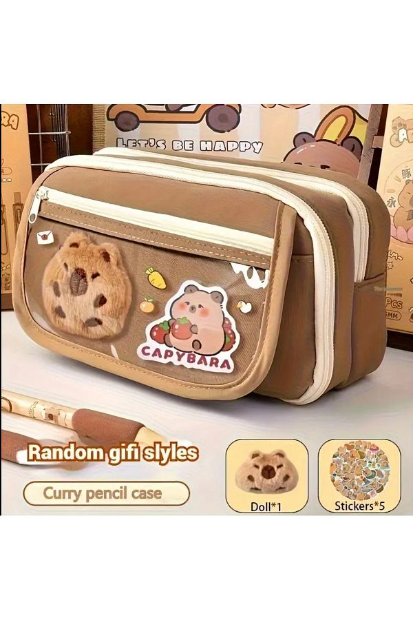 seyuse-Capybara Pencil Case Capybara Pencil Case Large Capacity with Accessories Wide Large Size 1