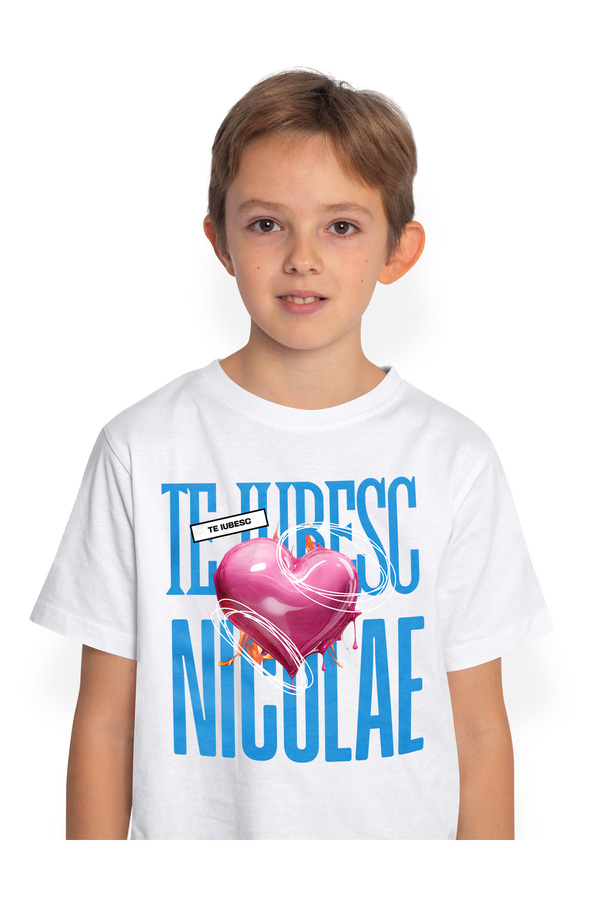 StoryGift Romania-Kids Boys T-Shirt I Love You Nicolae, Love, Heart, Love, Saint Valentine, Dragobet 1