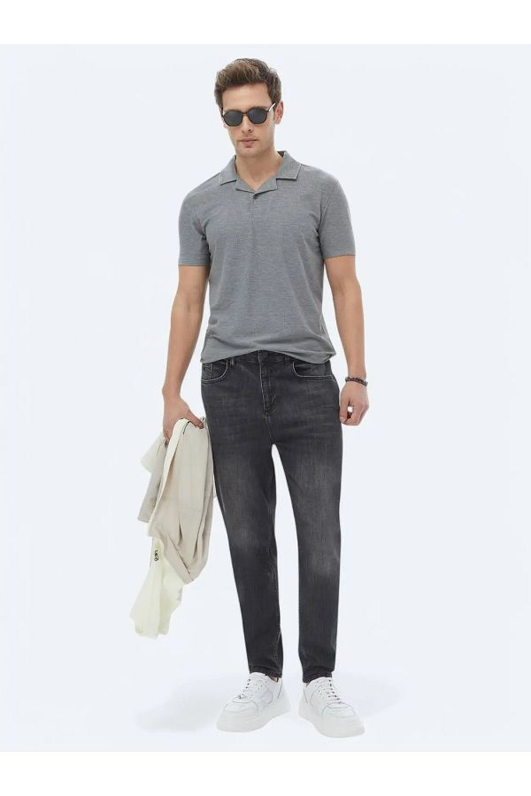 Kip-Blend de bumbac denim antracit - Pantaloni crocodil 1