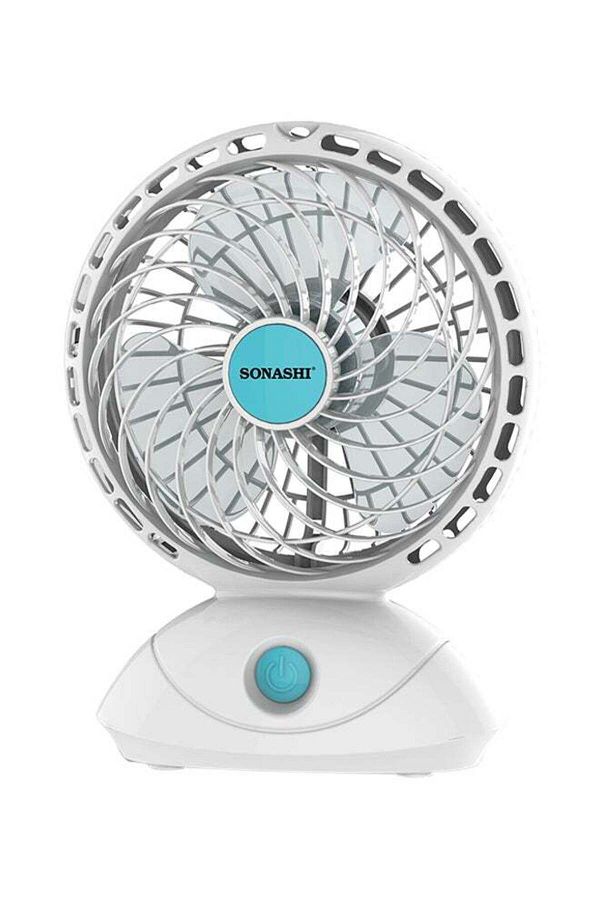 sonashi-5 Inch Rechargeable Mini Fan With 2 Speeds | Continuous Working Of 2 Hours(High), 4.5 Hours(Low) | 5 1