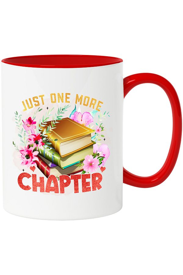 StoryGift Romania-Mug with a stack of books with the message "Just one more chapter", just one more chapter, With ,STG. 1