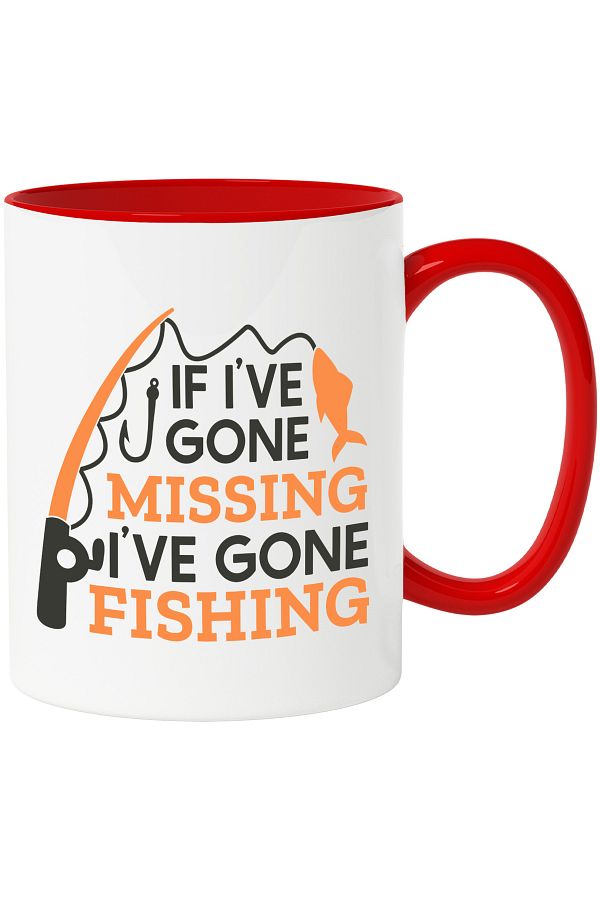 StoryGift Romania-Mug with Message in English If I've Ever Gone Missing, I've Gone Fishing, If I Have, With, STG 1