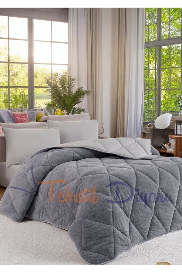Violacasa-Soft Line Single Welsoft Quilt Gray 1
