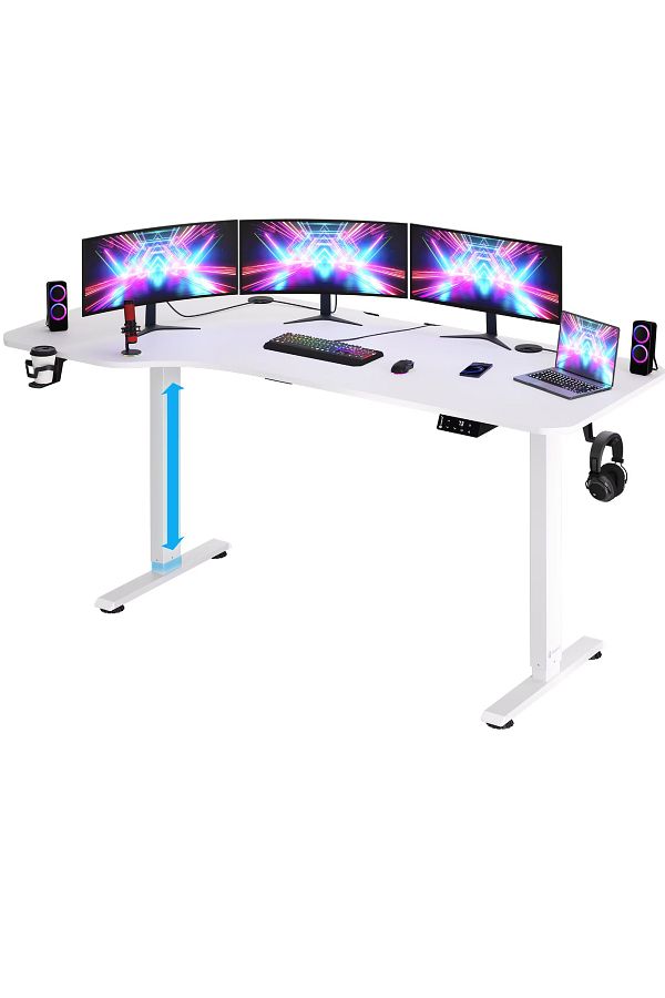 monzana-Casaria Height Adjustable Desk, Top 160x75 cm, Height 73-118 cm, Memory Function, LCD Display 1