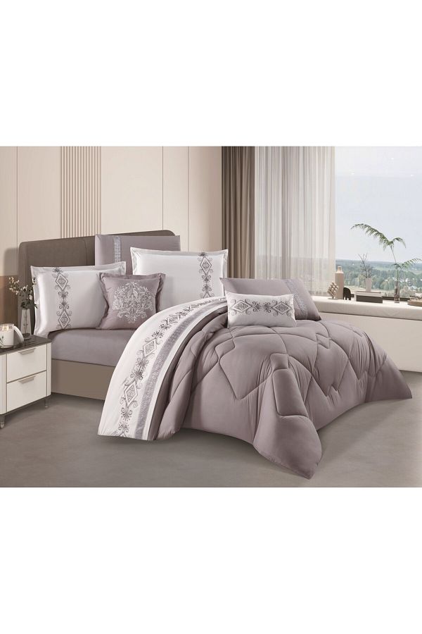 HOURS-Horse Navrin 8-piece comforter set, embroidered with a modern and distinctive pattern, Carina-007 1