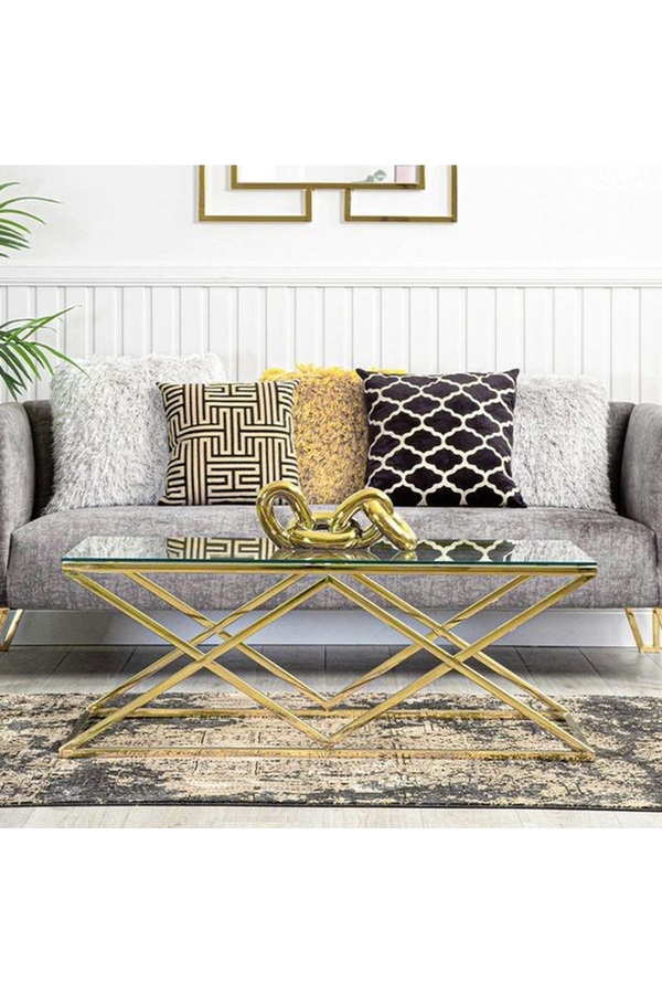 private house-Gold center service table (120*60) 1