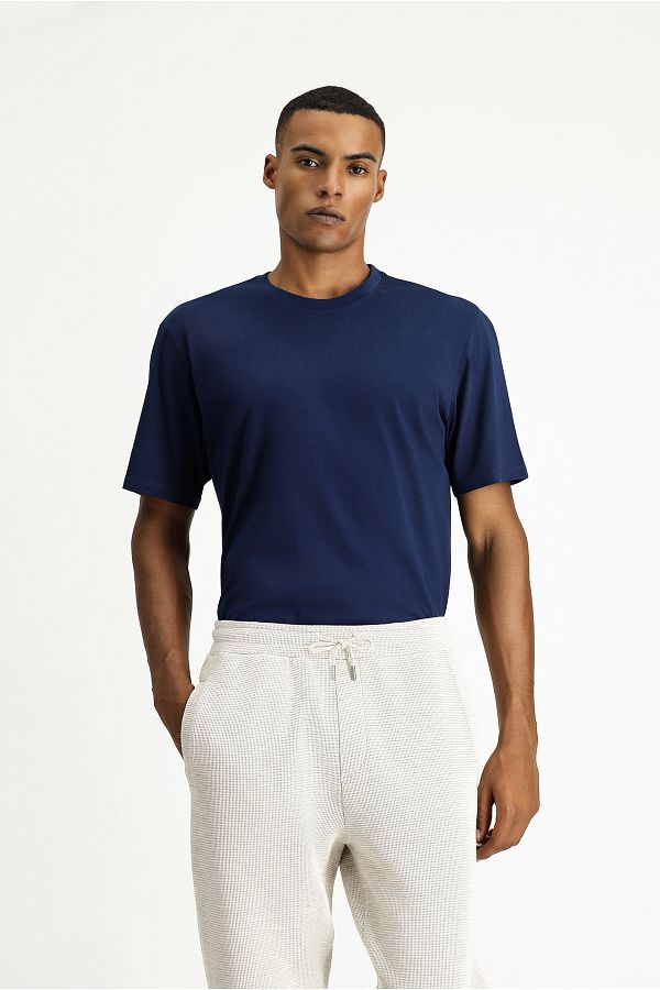 Kiğılı-Single Jersey Cotton Slim Fit Crew Neck T-Shirt 1