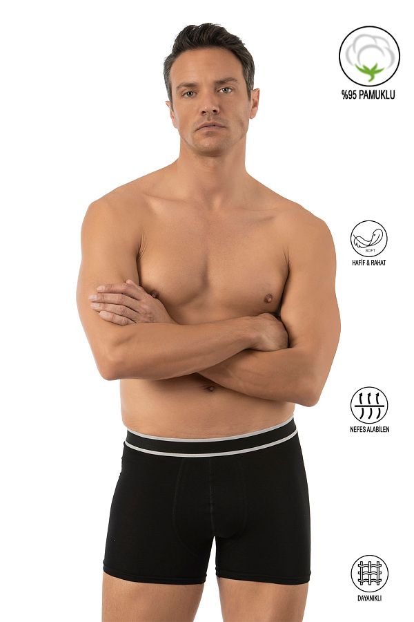 ÖZKAN underwear-Özkan 11226 Ανδρικό 95% βαμβακερό Lycra Μονό Ζέρσεϊ Ύφασμα εύκαμπτο άνετο μπόξερ σορτς 1