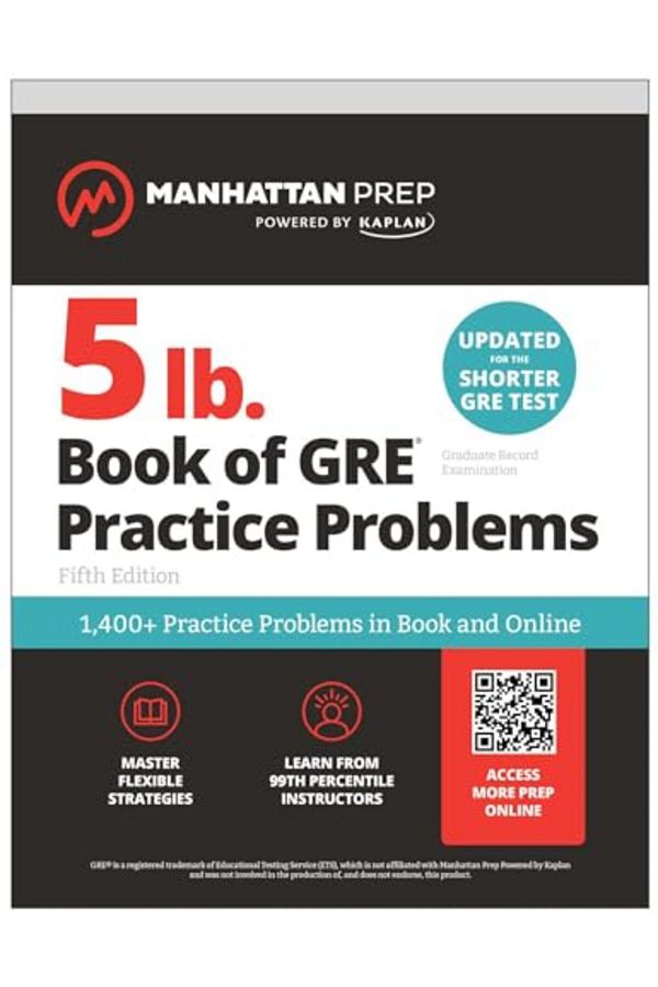 Kaplan-5 Lb Book Of Gre Practice Problems 1400+ Practice Problems In Book And Online Manhattan Prep 5 L 1