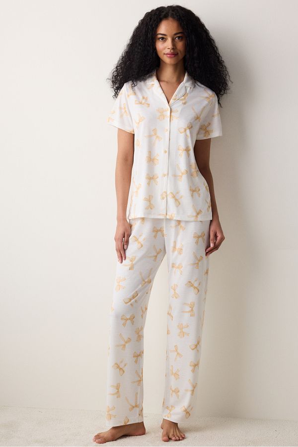Penti-Hellgelbes Pyjama-Set mit Hemd und Hose von Yellow Bows 1