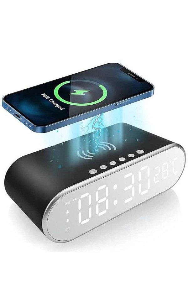 Generic-Vitacelli Alarm Clock with Wireless Charging, New 15W Faster Charging, Alarm Clocks for Heavy Sleepe 1