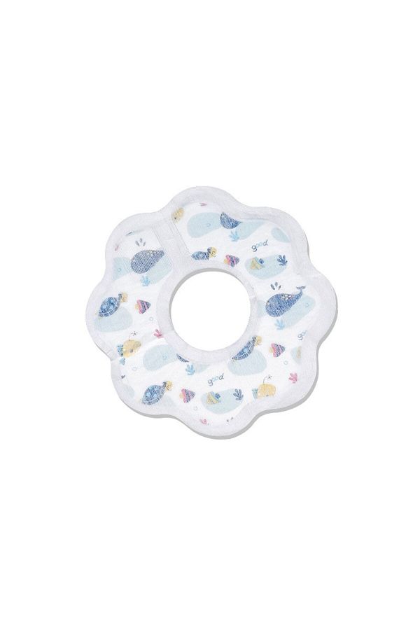 Flippy-Set de bavete de unică folosință, tip flippy, model cu animale marine, pentru bebeluși, bumbac, impermeabile, alb/albastru 1