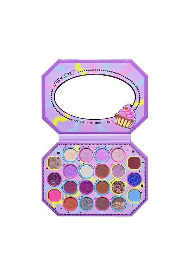 Teo-Makeup Palette, KEVIN & COCO, Violet Ice Cream, Eyeshadow, 22 colors, 19 x 13.7 x 1.3 cm 1