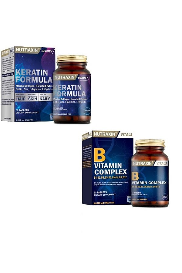 Nutraxin-Keratin Formula and Vitamin B Complex - 60 Tablets 1