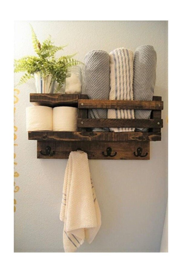 Rustic Bathroom Towel Hooks Dahey Towel Rack With Hooks, Towel