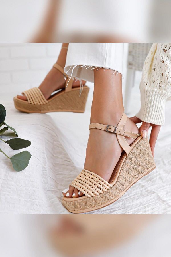 Straw platform sandals hotsell