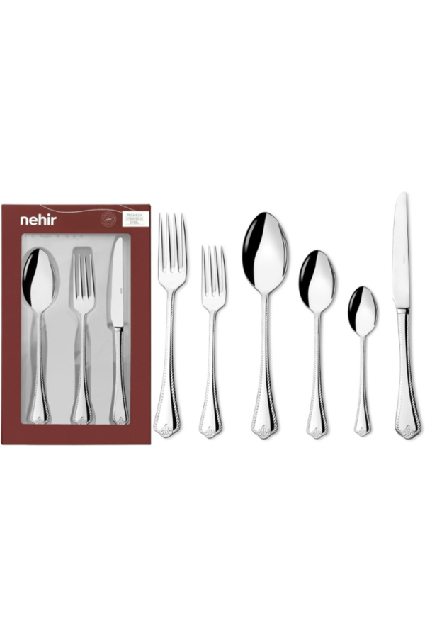 Nehir-Luxury Cutlery Set. (SPOONS - FORKS - KNIVES). Consists Of 36 Pieces. 1