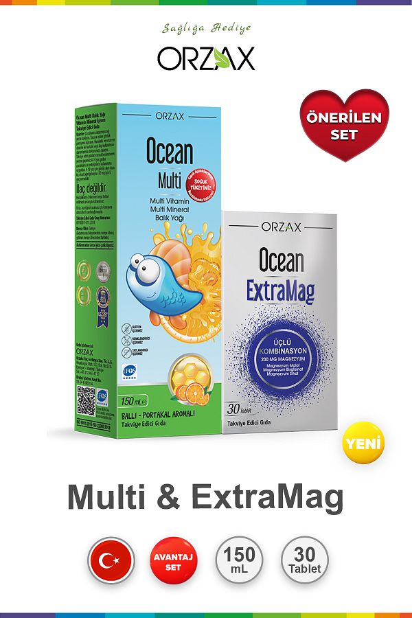 Orzax-شراب أوشن متعدد 150 مل و أوشن إكسترا ماج 30 قرص 1