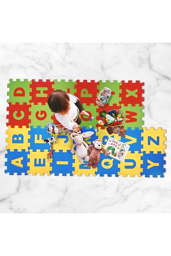 rexa-Big Size Puzzle Foam Mat for Kids, Interlocking Learning Alphabet Flooring Mat for Child 1