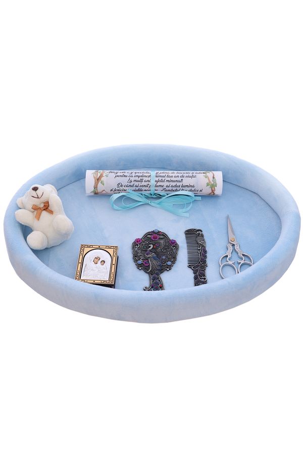 Recostore-Tava mot aniversare 1 an, catifea bleu, 8 piese, 43x32 cm, REC5011/2 1