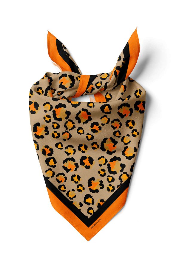Modabutik-Women's Cream Speckle Patterned 50x50 Bandana 1