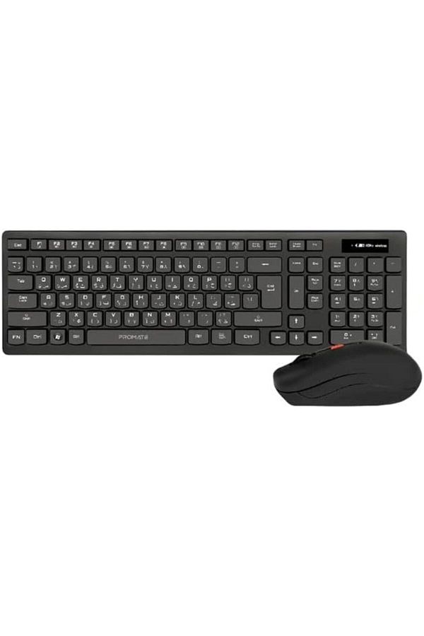 Promate-Combo offer-Full Size Wireless Keyboard And Mouse Combo, 2.4G Hz Wireless Connection and 1600 DPI +2 1