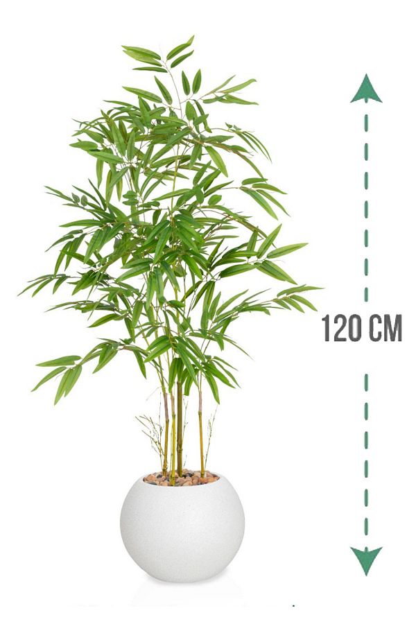 Generic-Artificial Bamboo Tree (4 Branches) with Round Plastic Stand 1