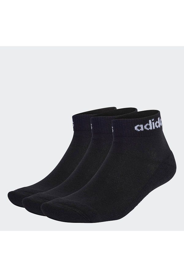 adidas-3 Pairs of Cushioned Linear Ankle Socks 1