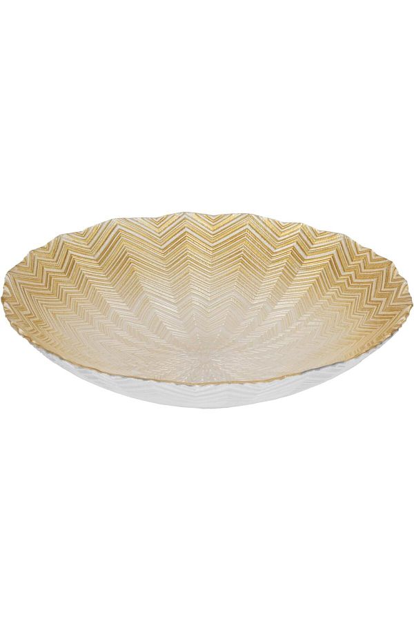 ALSAIF-Deep Serving Plate, Small, Gold, by Al Saif, Acrylic 1
